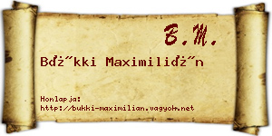 Bükki Maximilián névjegykártya